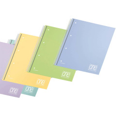 Quaderno spiralato Pastel One Color PP- A5+ - 4mm - 80 fogli - 80 gr -  c/fori - Blasetti