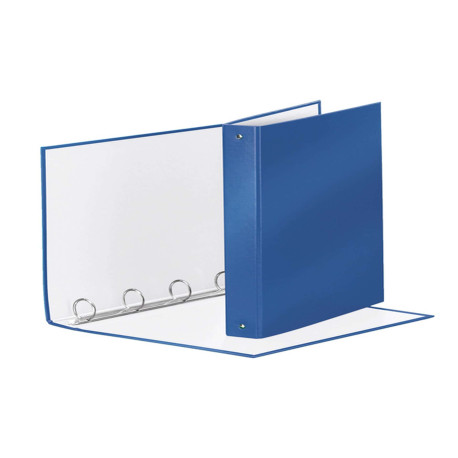 Raccoglitore Meeting - 22 x 30 cm - 4 anelli tondi 30 mm - dorso 4 cm - PP - blu metallizzato - Esselte
