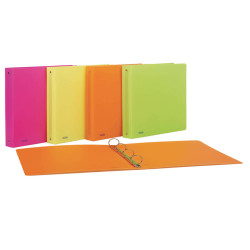 Raccoglitore neon - 22 x 30 cm - 4 anelli tondi 30 mm- PP - colori assortiti - Favorit