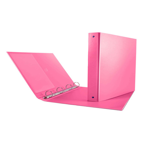 Raccoglitore Nettuno - 22 x 30 cm - 4 anelli a R 30 mm - dorso 3,5 cm - rosa - Sei Rota