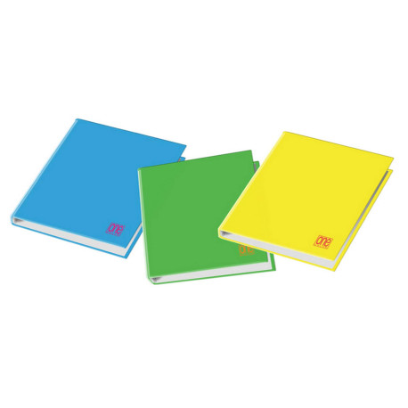 Raccoglitore One Color - A4 - 4 anelli tondi 30 mm - colori assortiti fluo - Blasetti