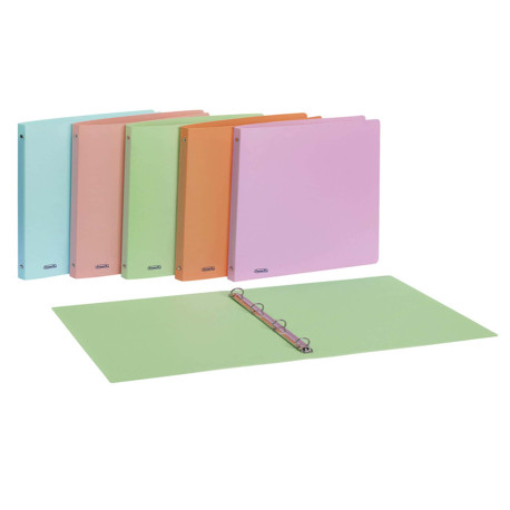 Raccoglitore Pastel - 22 x 30 cm - 4 anelli tondi 15 mm - PP - colori assortiti - Favorit