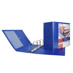 Raccoglitore personalizzabile Stelvio TI - 22 x 30 cm - 4 anelli a Q 80 mm - dorso 10 cm - blu - Sei Rota