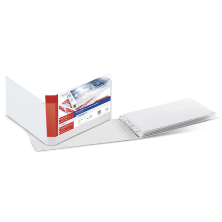 Raccoglitore personalizzabile Stelvio TI - 42 x 30 cm album - 4 anelli a D 50 mm - dorso 7,5 cm - bianco - Sei Rota