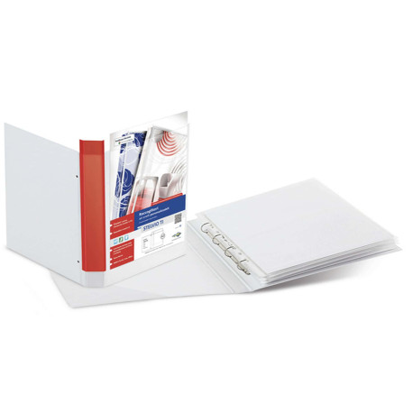 Raccoglitore personalizzabile Stelvio TI - A3 - 4 anelli a D 25 mm - dorso 4 cm - bianco - Sei Rota