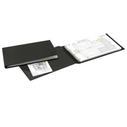 Raccoglitore Sanremo 2000 - 42 x 30 cm album - 4 anelli a D 40 mm - dorso 5,5 cm - nero - Sei Rota