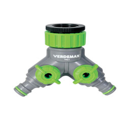 Raccordo rubinetto - 2 uscite regolabili - Verdemax