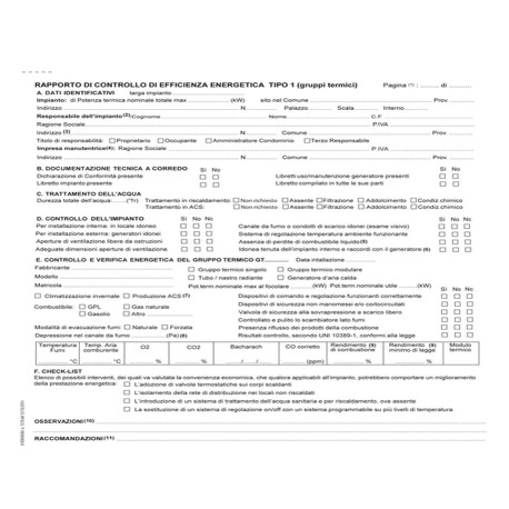 Rapporti controllo efficienza energetica reg. Emilia Romagna - T1 A - 29,7 x 21,4 cm - snap 3c - Edipro - conf. 25 pezzi