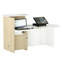 Reception concept - destra - 143 x 83 x 117 cm - bianco/rovere