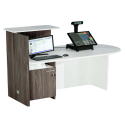 Reception concept - destra - 145 x 83 x 117 cm - bianco/frassino toscano
