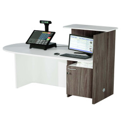 Reception concept - sinistra - 143 x 83 x 117 cm - bianco/frassino toscano