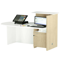 Reception concept - sinistra - 143 x 83 x 117 cm - bianco/rovere