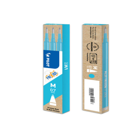 Refill a sfera Frixionball - punta 0,7mm  - azzurro - Pilot - conf. 3 pezzi