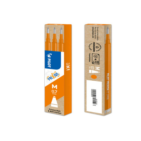 Refill a sfera Frixionball - punta 0,7mm - arancio  - Pilot - conf. 3 pezzi