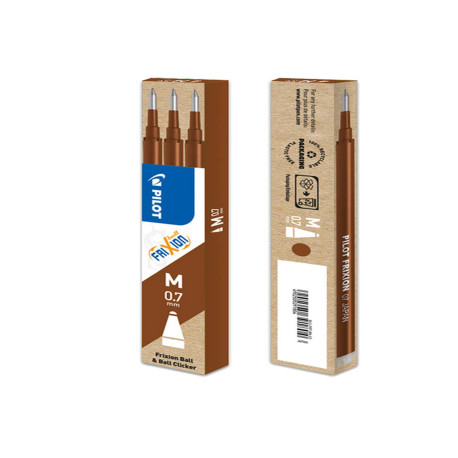 Refill a sfera Frixionball - punta 0,7mm - marrone - Pilot - conf. 3 pezzi