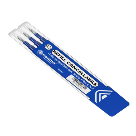 Refill per penne gel cancellabili  - punta 0,7 mm - blu - Osama - conf. 3 pezzi