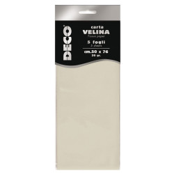 Carta velina - 50 x 76 cm - 20 gr - avorio - Deco - busta 5 fogli