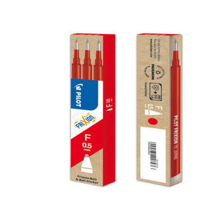 Refill sfera a scatto Frixionball Clicker - punta 0,5mm  - rosso - Pilot - conf. 3 pezzi