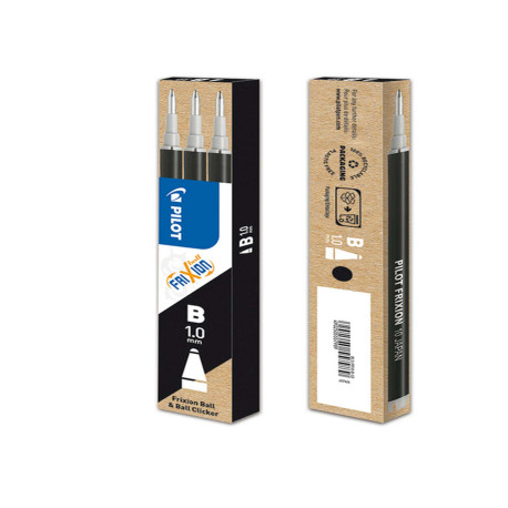 Refill sfera frixionball clicker - punta 1,0mm - nero - Pilot - conf. 3 pezzi
