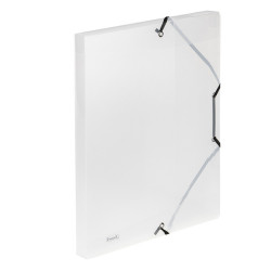 Cartella 3 lembi con elastico angolare Lumina - 24 x 32cm - dorso 2,5 cm - PP - trasparente - Favorit