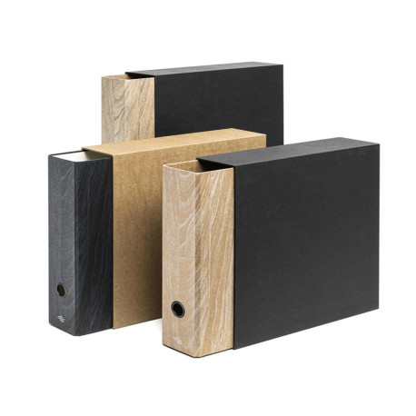 Registratore con custodia Wood - 23 x 33 cm - dorso 8 cm - colori assortiti - Colorosa