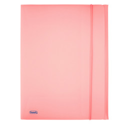 Cartella 3 lembi con elastico Pastel - 24 x 33cm - dorso 1 cm - PP - cipria - Favorit