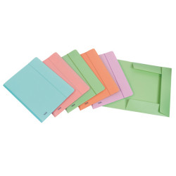 Cartella 3 lembi con elastico Pastel - 24 x 33cm - dorso 1 cm - PP - colori assortiti - Favorit