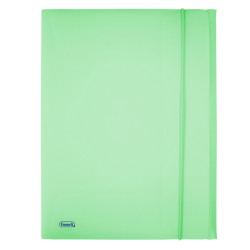 Cartella 3 lembi con elastico Pastel - 24 x 33cm - dorso 1 cm - PP - smeraldo - Favorit