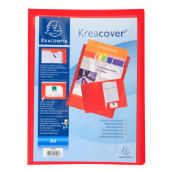 Cartella di presentazione con 2 alette Kreacover - A4 - PP - rosso - Exacompta
