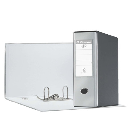 Registratore Eurofile G55 - dorso 8 cm - protocollo 23 x 33 cm - grigio metallizzato - Esselte