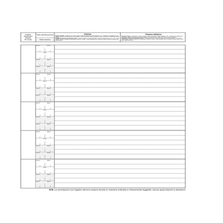 Registro antiriciclaggio operatori non finanziari - 31 x 24 - 96 fogli - Edipro