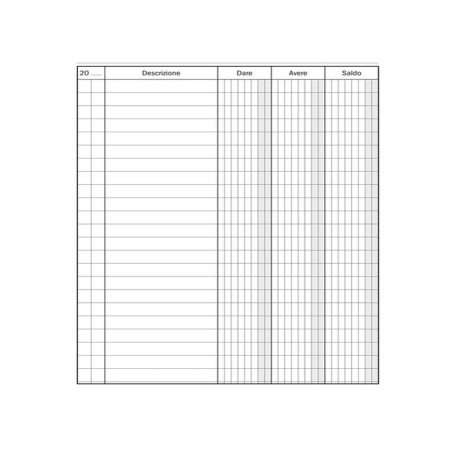 Registro Dare-Avere-Saldo - 96 pagine - 17 x 12 cm - DU133300000 - Data Ufficio