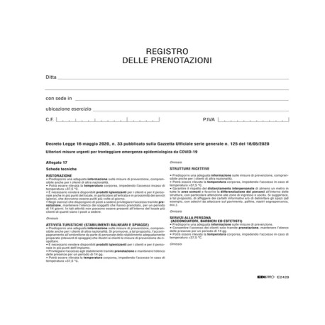 Registro delle prenotazioni - 32 pag - Edipro