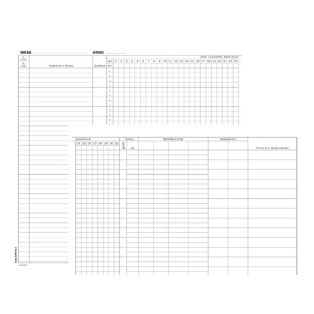 Registro presenze mensili - 48 pagine - 31 x 24,5 cm - DU131301200 - Data Ufficio