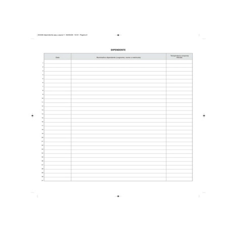 Registro rilevazione temperatura corporea - 32 pag - 31x24,5 cm - Edipro