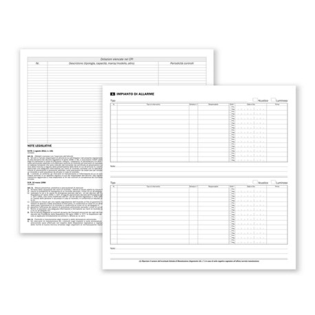 Registro sicurezza/controlli prevenzione incendi - 48 fogli - 24 x 31,5 cm - DU137550000 - Data Ufficio