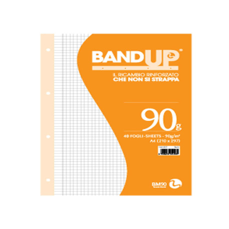 Ricambi BandUp forati rinforzati - A4 -  4mm c/margine - 90gr - BM - conf. 40 pezzi