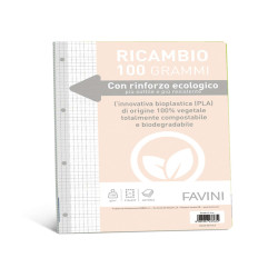 Ricambi forati riforzati ecologico - A4 - 5mm - 100 gr - Favini - conf. 40 pezzi