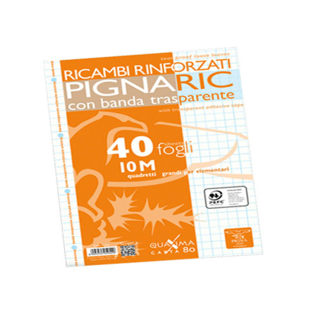 Ricambi forati rinforzati Pignaric - A4 -  10mm - 80gr - Pigna - conf. 40 pezzi