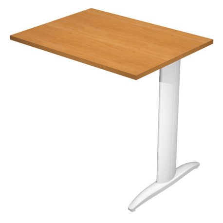 Allungo reversibile dx/sx per scrivanie Easy - 80 x 60 cm - Noce chiaro/grigio alluminio