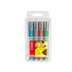 Roller  Worker Colorful con cappuccio - tratto 0,5mm - colori assortiti  - Stabilo - astuccio 4 roller
