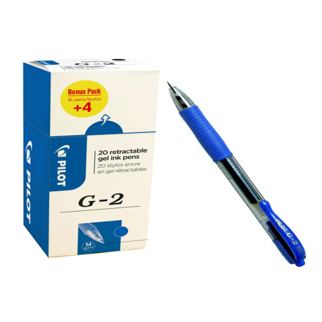 Roller gel a scatto G 2 - punta 0,7mm  - blu - Pilot - conf. 16 + 4 pezzi