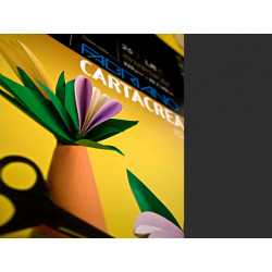 Cartoncino CartaCrea - 35 x 50 cm - 220 gr - nero 115 - Fabriano - blister 10 fogli