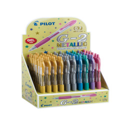 Roller gel scatto G-2 - 0,7 mm - colori assortiti metallic - Pilot - Display 60 pezzi