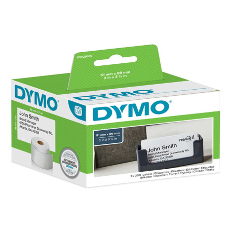 Rotolo 300 etichette LW S0929100 - 51 x 89 mm - carta - non adesiva - per badge - bianco - Dymo