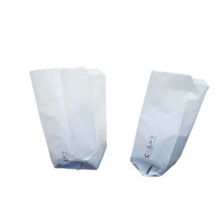 Sacchetti - carta kraft - 10 x 24 cm -  soffietti laterali 7 cm - bianco - Favorit - conf. 100 pezzi