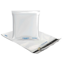 Sacchetto Polyself - per corrieri  - D3 - 31 x 41 cm - PE - bianco/grigio - Blasetti  - conf. 100 pezzi