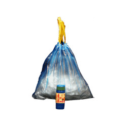 Sacchi - 50 x 60 cm - 30 L - 13 micron - con maniglie - MDPE/HDPE - azzurro - Rolsac - conf. 15 pezzi