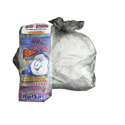Sacchi - 50 x 60 cm - 30 L - 16 micron - MDPE/HDPE - trasparente neutro - Rolsac - conf. 20 pezzi