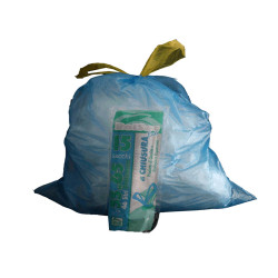 Sacchi - 55 x 65 cm - 44 L - 16 micron - con maniglie - MDPE/HDPE - azzurro - Rolsac - conf. 15 pezzi